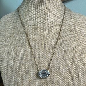 Catherine Popesco Gold Tone Necklace with Clear Crystal